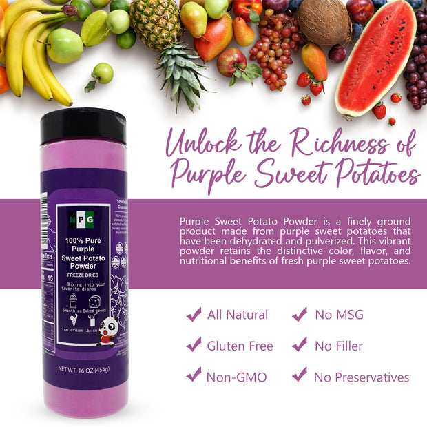 NPG 100% Pure Purple Sweet Potato Powder 16 Oz