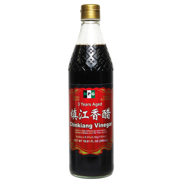 NPG Premium Chinkiang Vinegar 19.61 Fl Oz, Chinese Black Vinegar