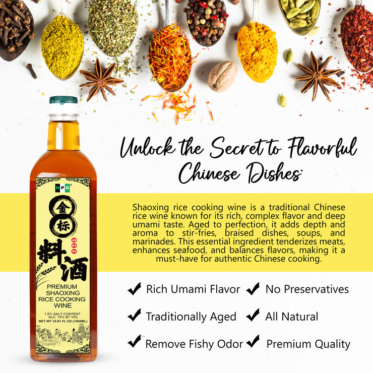 NPG Premium Shaoxing Cooking Wine 33.81 Fl Oz