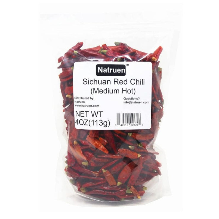 Natruen Whole Dry Szechuan Chinese Red Chili Pods 4 Oz Medium Hot