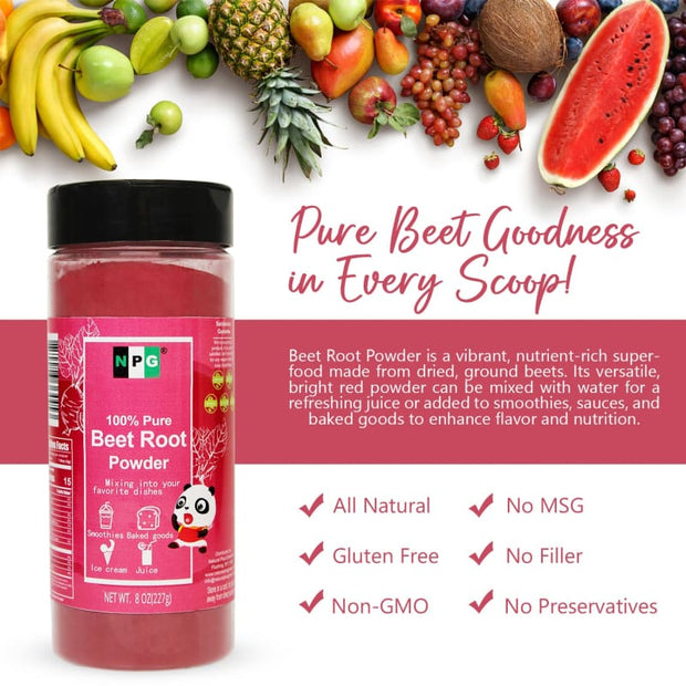 NPG 100% Pure Beet Root Powder 8 Oz