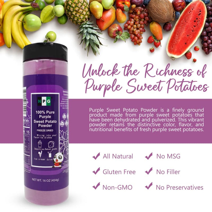 NPG 100% Pure Purple Sweet Potato Powder 16 Oz