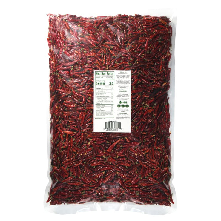 NPG Whole Dried Sichuan Red Chili Peppers 5 LB Medium Hot